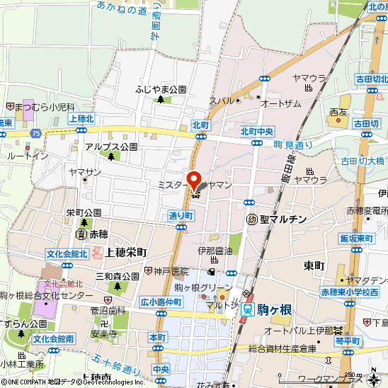 ミスタータイヤマン駒ヶ根店付近の地図